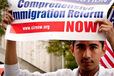 At a rally in Walla Walla calling for immigration reform way back in 2010. (Photo by Dick_Morgan)