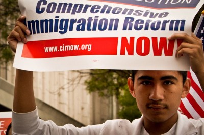 At a rally in Walla Walla calling for immigration reform way back in 2010. (Photo by Dick_Morgan)