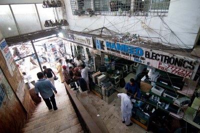 A huge electronics market in Pakistan, selling both new and used computers. (Photo by Alex Stonehill)