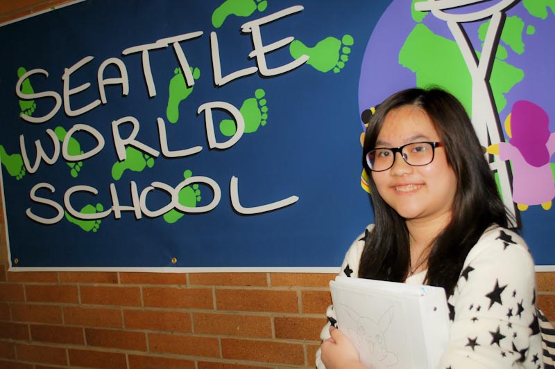 Jia Yin Tan, 16, decided to the Seattle World School after two semesters at Franklin. (Photo by Valeria Koulikova)