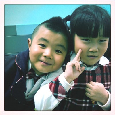 Two young students. (Photo by Allison Reibel)