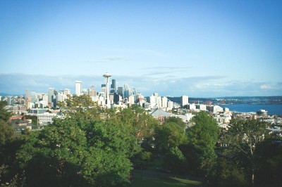 Summer days make the view of the Seattle skyline from Kerry Park worth the trek up Queen Anne. (Photo by Annaliese Davis)