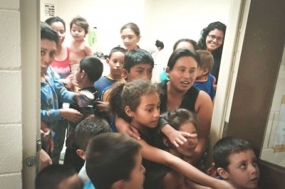 Unaccompanied migrant children at a Department of Health and Human Services facility in south Texas (Photo courtesy U.S. Representative Henry Cuellar)