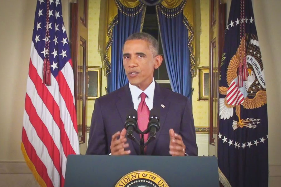 President Obama delivers a speech from the White House announcing an expanded military campaign against ISIS.