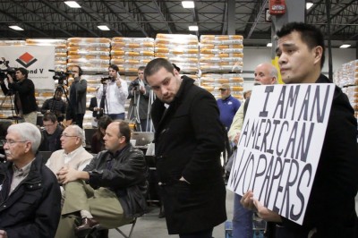Jose Antonio Vargas attends a Mitt Romney presidential campaign rally in Cedar Rapids, Iowa in 2012. (Photo courtesy Apo Anak Productions)