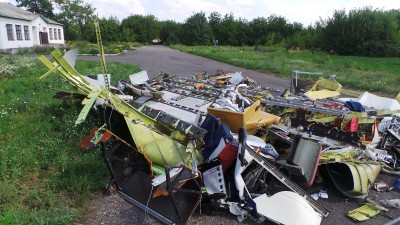 Wreckage of Malaysia Airlines Flight 17, which crashed in eastern Ukraine in July, after it was apparently shot down by pro-Russian separatists. (Photo by Jeroen Akkermans)