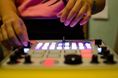 DJ TangQ hosts in studio dance party at Hollow Earth Radio (Photo by V. Nguyen)