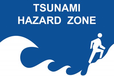Tsunami hazard sign