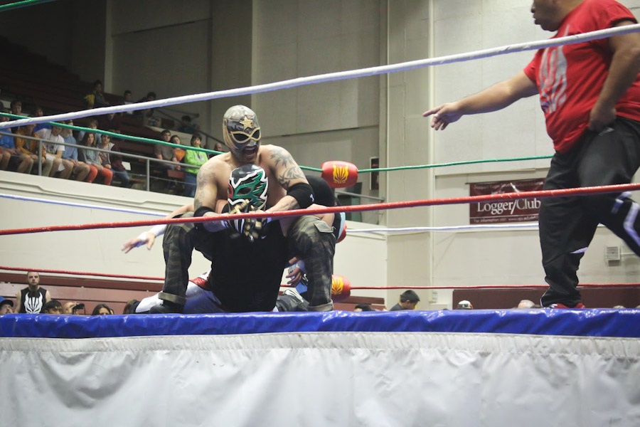 Wrestlers from Lucha Libre Volcánica perform in Tacoma for "Lucha de Sound." (Photo by Olivia Fuller)