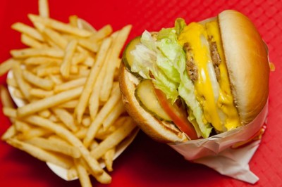A CaliBurger and fries. Starting Oct 2015 you can get one right here in Seattle. (Photo from Wikipedia)
