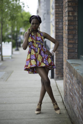 Open back dress from Aburu Fashion House's spring mini collection. (Photograph courtesy of James Casson of Visual Passion Photography)
