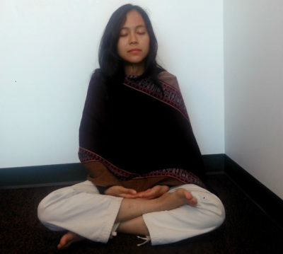 Orn-wipa Thamsuwan meditating (Photo by Faizah Aditya Aziz)