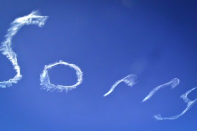 Sky writing over Sydney, Australia on National Sorry Day, when the country atones for historic mistreatment of its indigenous population. (Photo from Flickr by butupu)