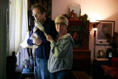 Jeff Holtzman and Jill Haas were able to have creative careers and build their businesses thanks to the affordability of their trailer park home. (Photo by Erika Schultz / The Seattle Times)